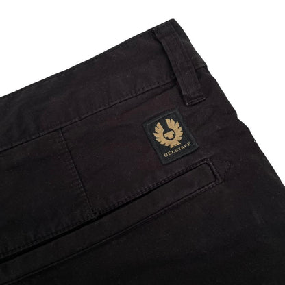 Belstaff Black Straight Leg Fit Cotton Trousers