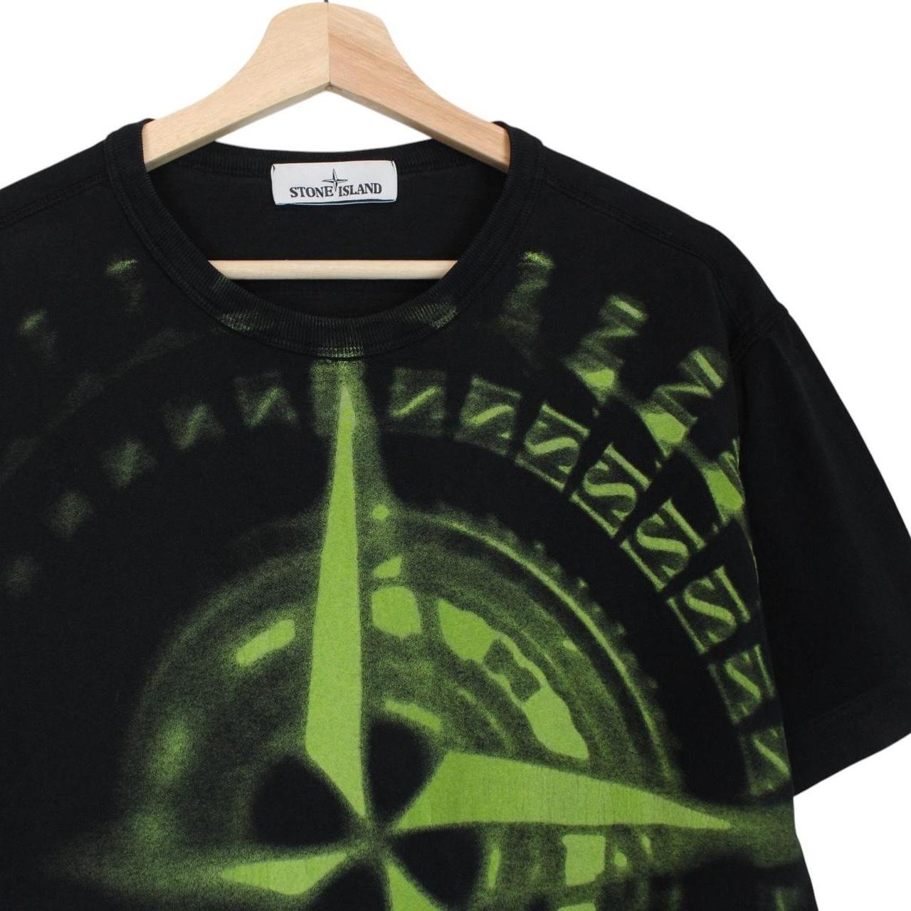 Stone Island AW 2019 Black Short Sleeve Cotton Blur Logo Print T-Shirt