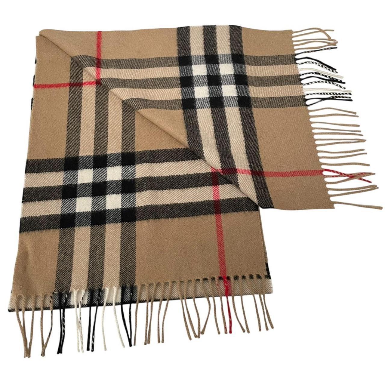 Burberry Tan Brown Nova Check Cashmere Scarf