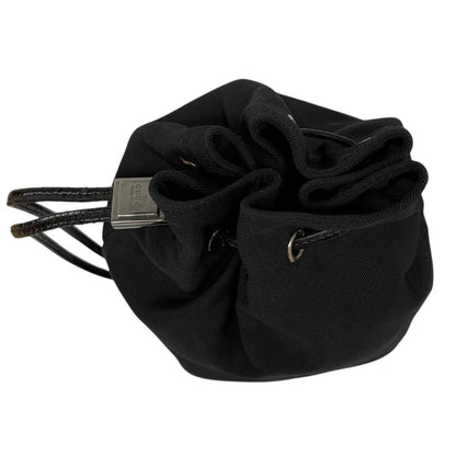 Gucci Black Nylon Canvas Drawstring Clutch Bag