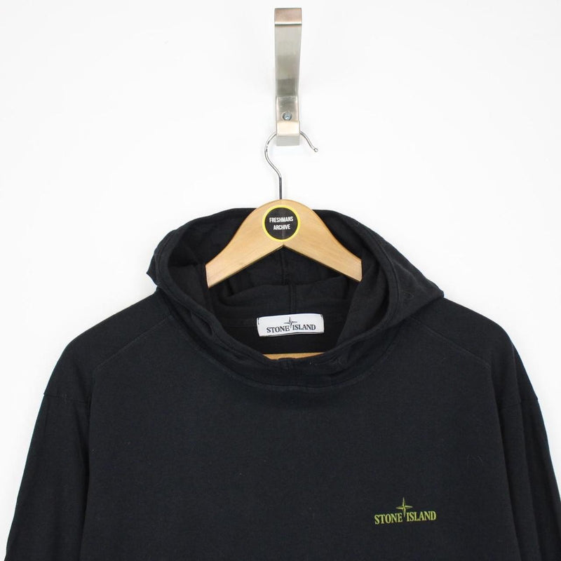 Stone Island AW 2016 Black Lightweight Cotton Hoodie Jumper