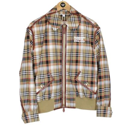 Burberry Love Print Beige Vintage Check Full Zip Harrington Jacket
