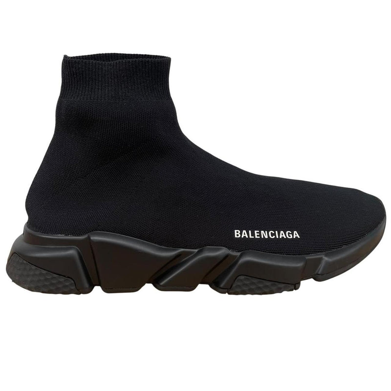 Balenciaga Speed LT Black and White Cotton Trainers