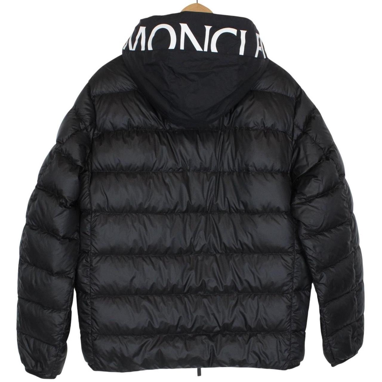Moncler Provins Black and White Full Zip Hooded Down Jacket