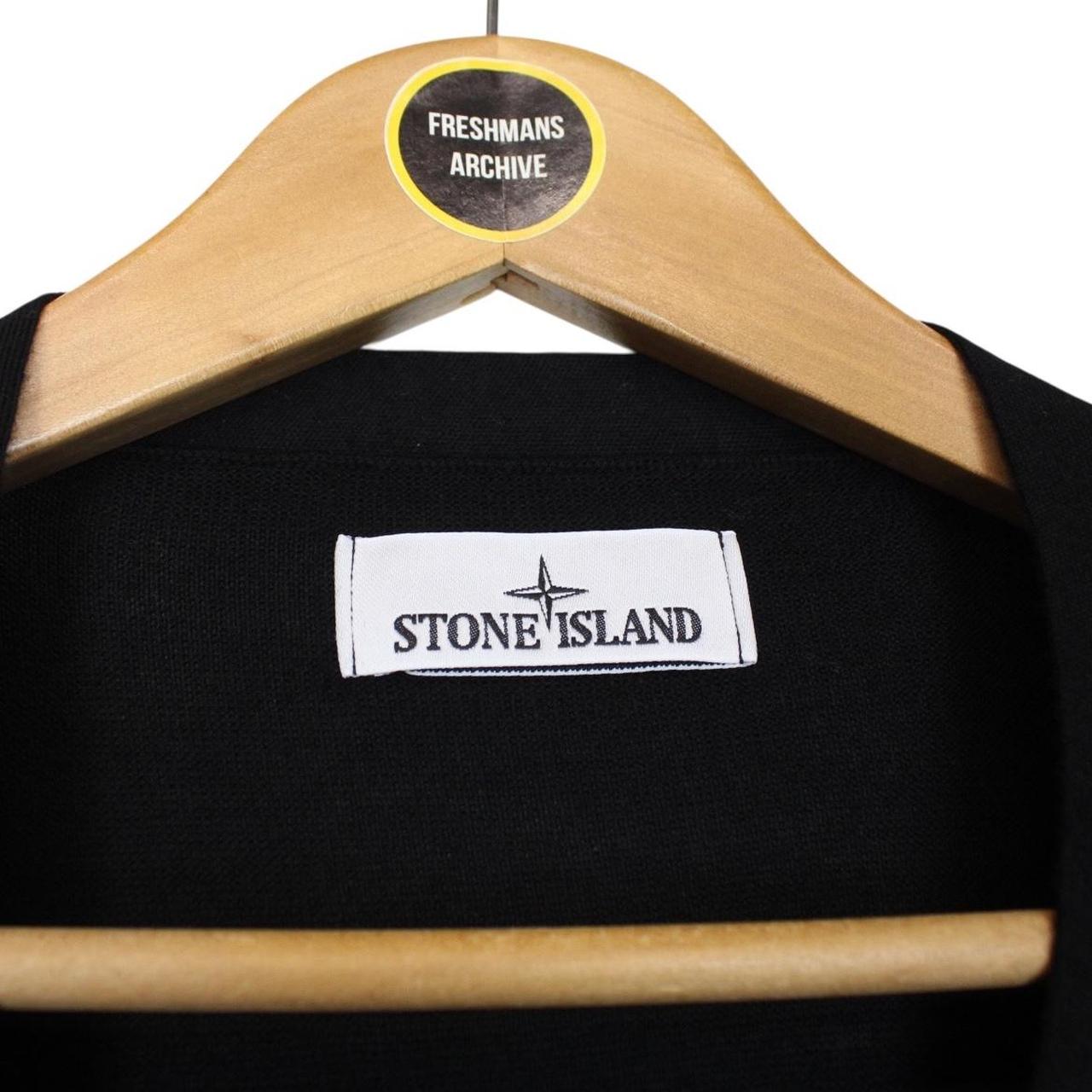 Stone Island AW 2024 Black Virgin Wool Knit Button Up Cardigan
