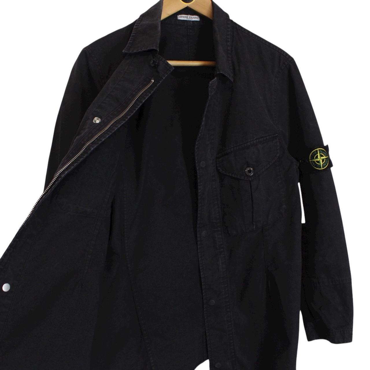 Vintage Stone Island SS 2007 Black Full Zip Cotton Overshirt Jacket