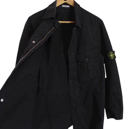 Vintage Stone Island SS 2007 Black Full Zip Cotton Overshirt Jacket