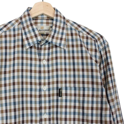 Aquascutum Multicoloured House Check Long Sleeve Cotton Shirt