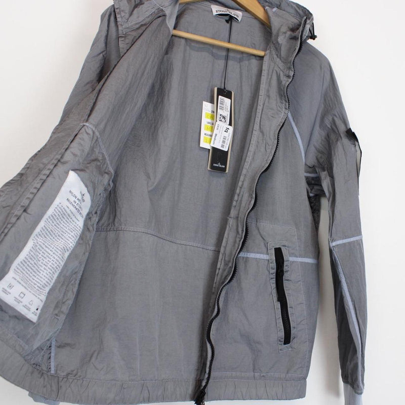 Stone Island SS 2024 Silver Full Zip Nylon Metal Watro-TC Jacket