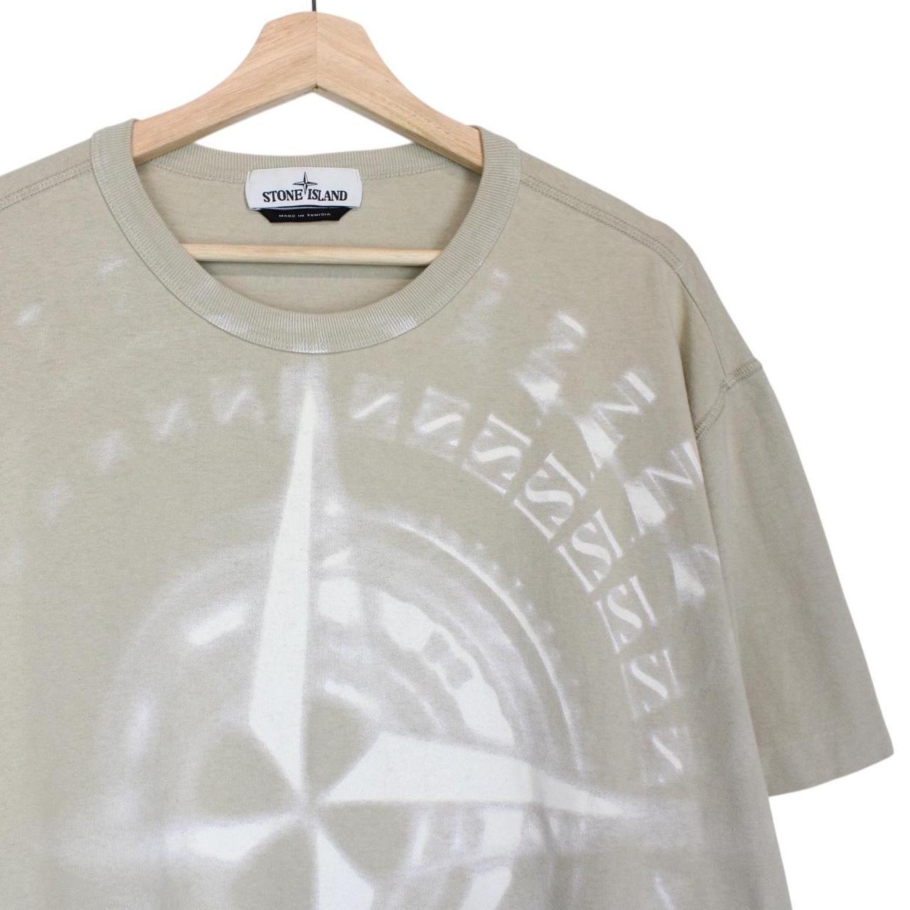 Stone Island AW 2019 Beige Short Sleeve Cotton Logo Print T-Shirt