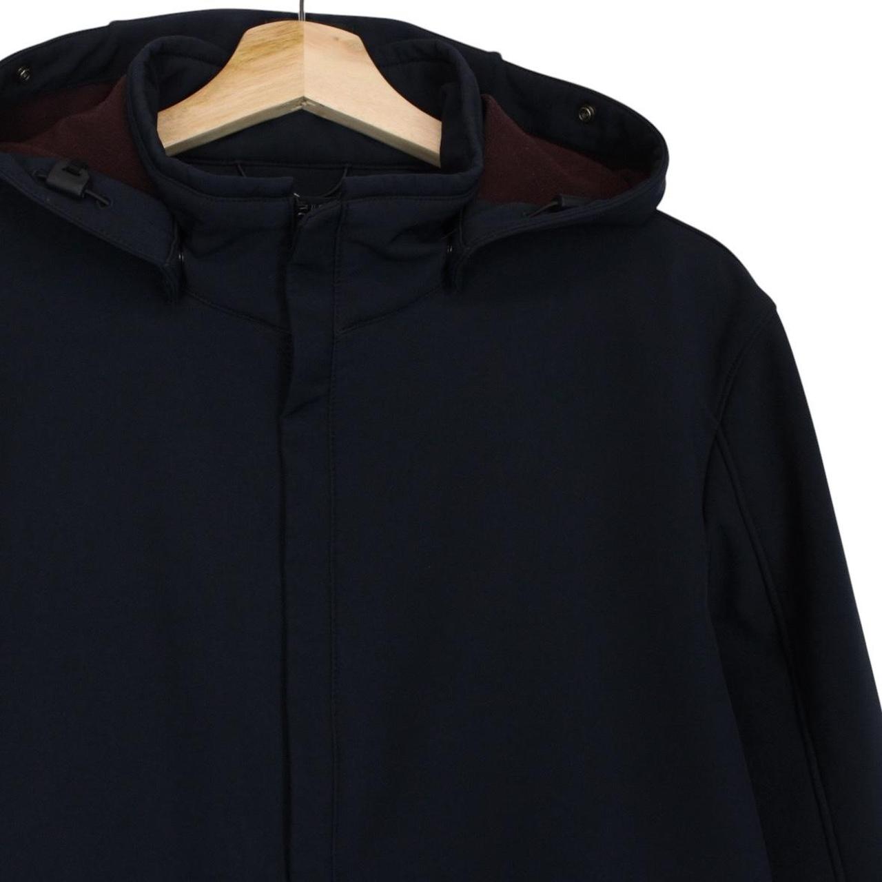 CP Company Navy Blue Full Zip Soft Shell Goggle Jacket