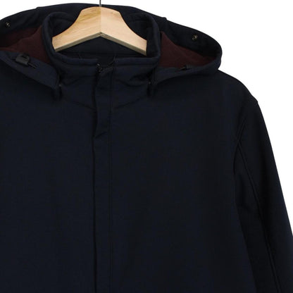 CP Company Navy Blue Full Zip Soft Shell Goggle Jacket