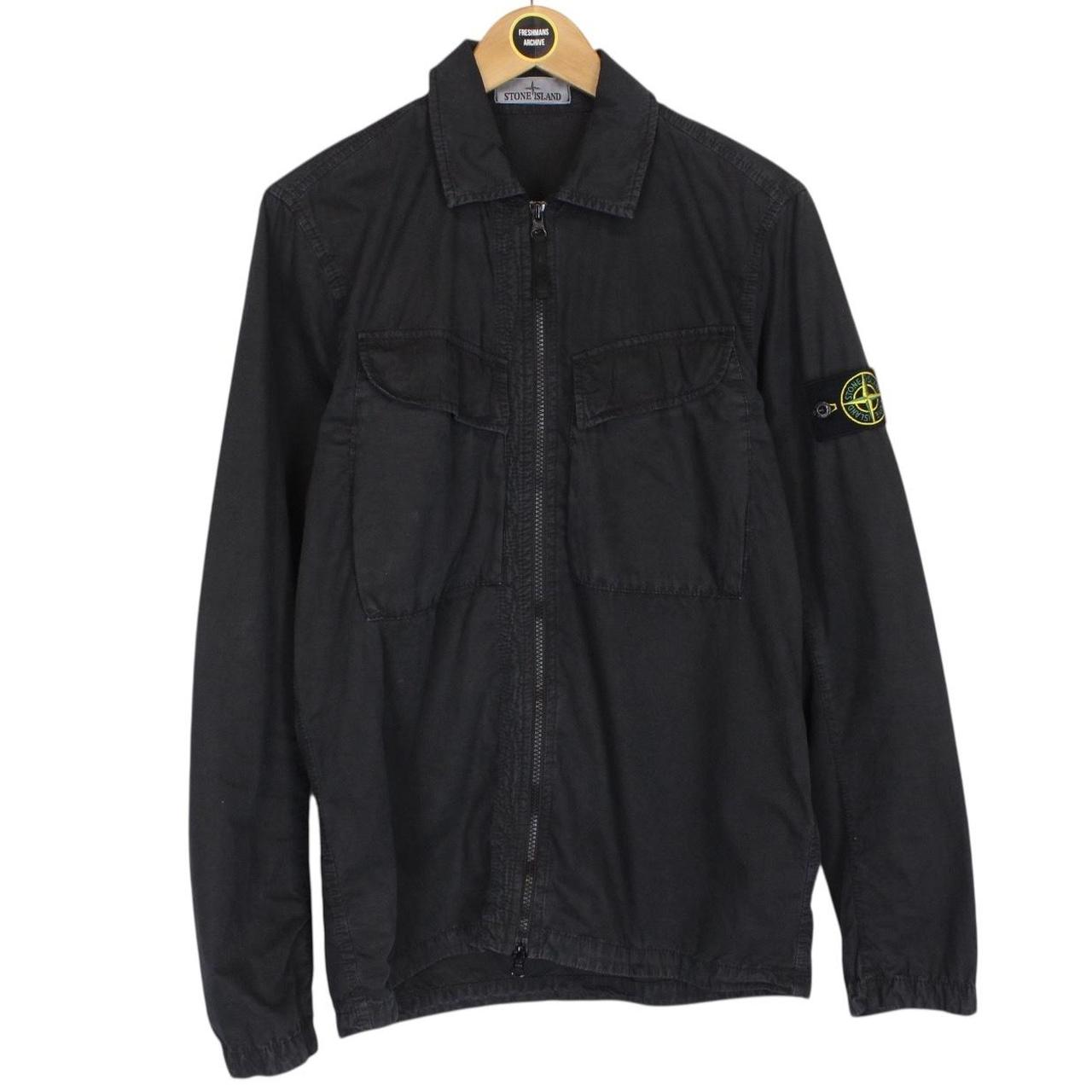 Stone Island AW 2022 Black Full Zip Cotton Overshirt Jacket