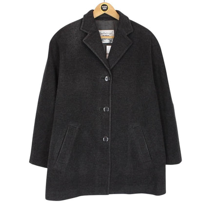 Vintage 90s Burberry Dark Grey Cashmere Wool Blend Coat