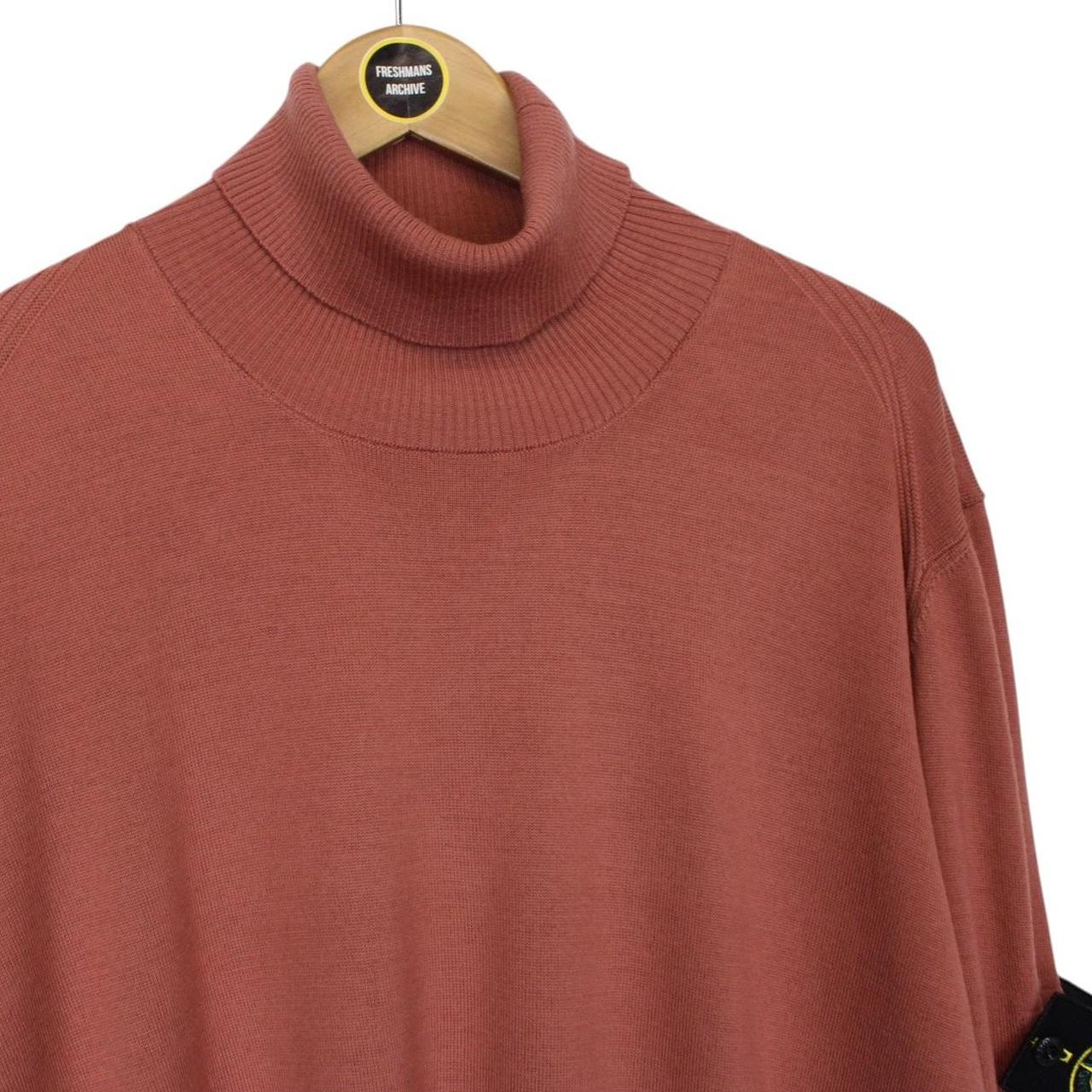Stone Island AW 2019 Orange Wool Knit Turtle Neck Jumper