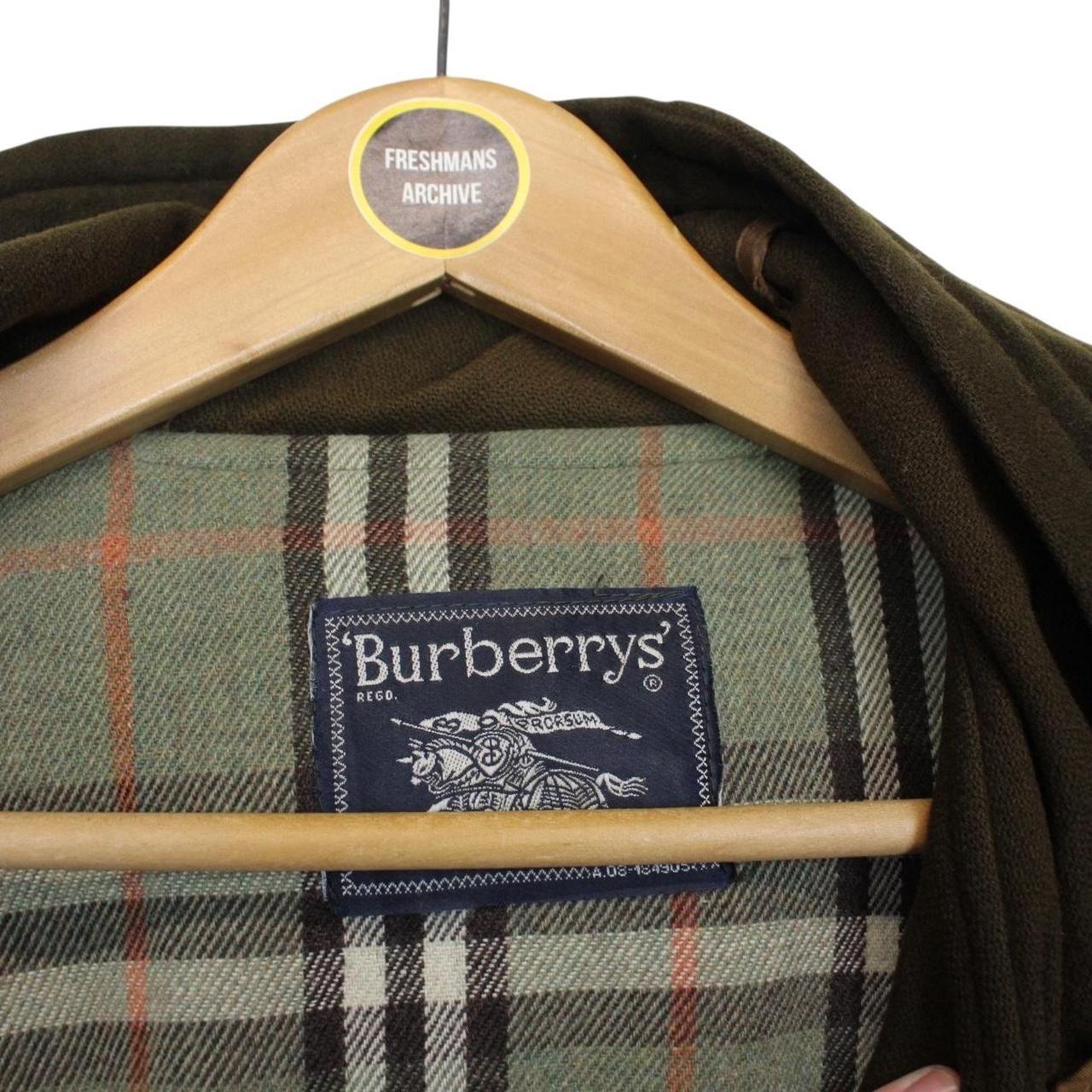 Vintage 80s Burberry Khaki Green Nova Check Wool Duffle Coat