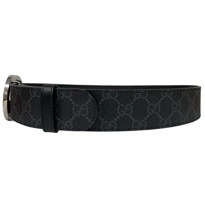 Gucci Black GG Supreme Monogram Canvas Belt with GG Buckle