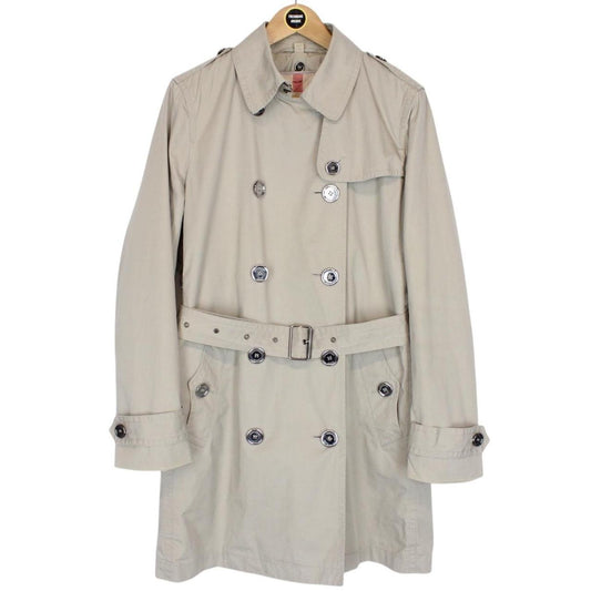 Burberry Brit Beige Nova Check Double Breasted Belted Trench Coat