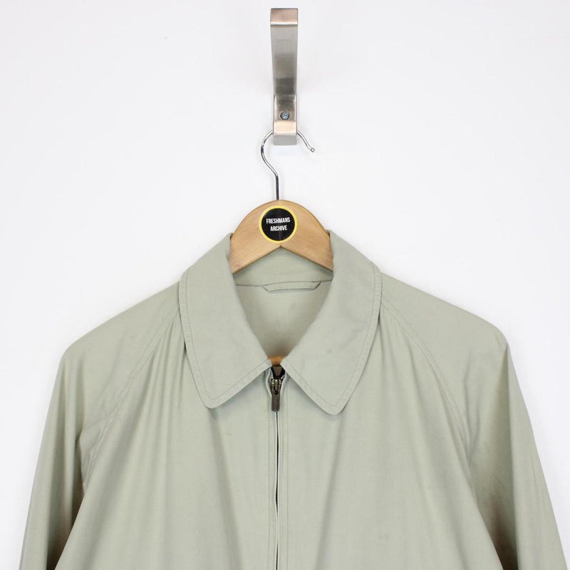 Vintage 90s Burberry Beige and Navy Blue Nova Check Harrington Jacket