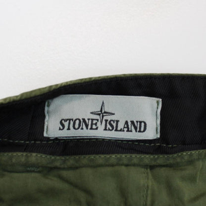 Stone Island SS 2022 Green Bermuda Cotton Cargo Shorts