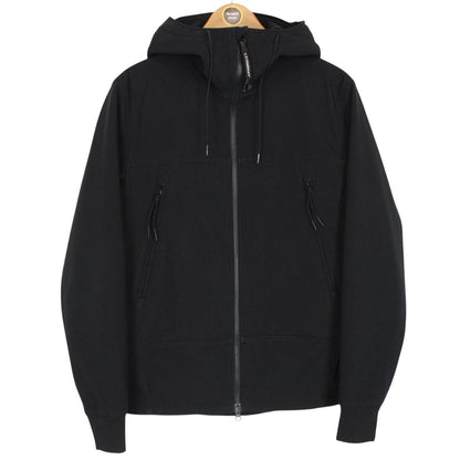 CP Company Black Full Zip Hooded Soft Shell Goggle Jacket
