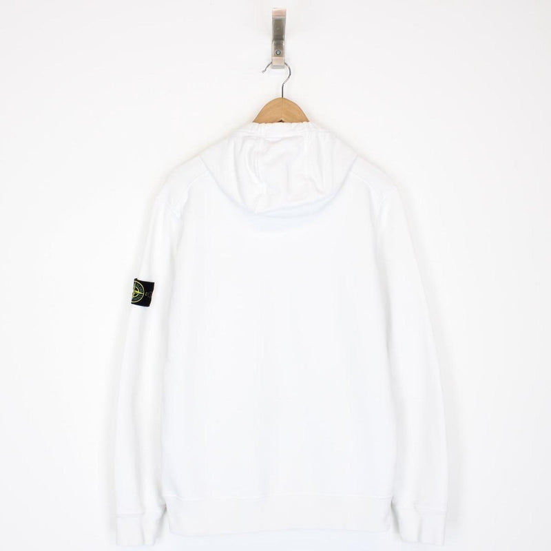 Stone Island AW 2021 White Cotton Hoodie Jumper