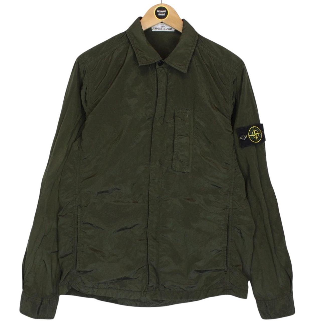 Stone Island SS 2018 Khaki Green Full Zip Nylon Metal Overshirt Jacket
