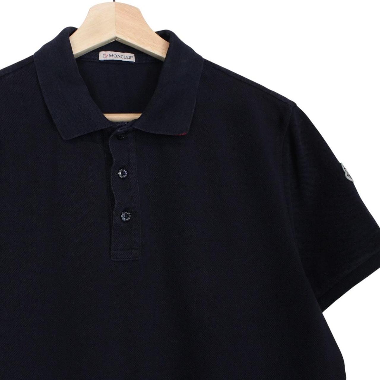Moncler Maglia Manica Corta Navy Blue Short Sleeve Cotton Polo Shirt