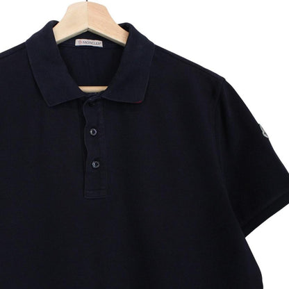 Moncler Maglia Manica Corta Navy Blue Short Sleeve Cotton Polo Shirt