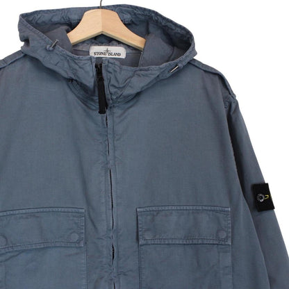 Stone Island AW 2014 Blue Supima Cotton Twill Stretch-TC Hooded Jacket
