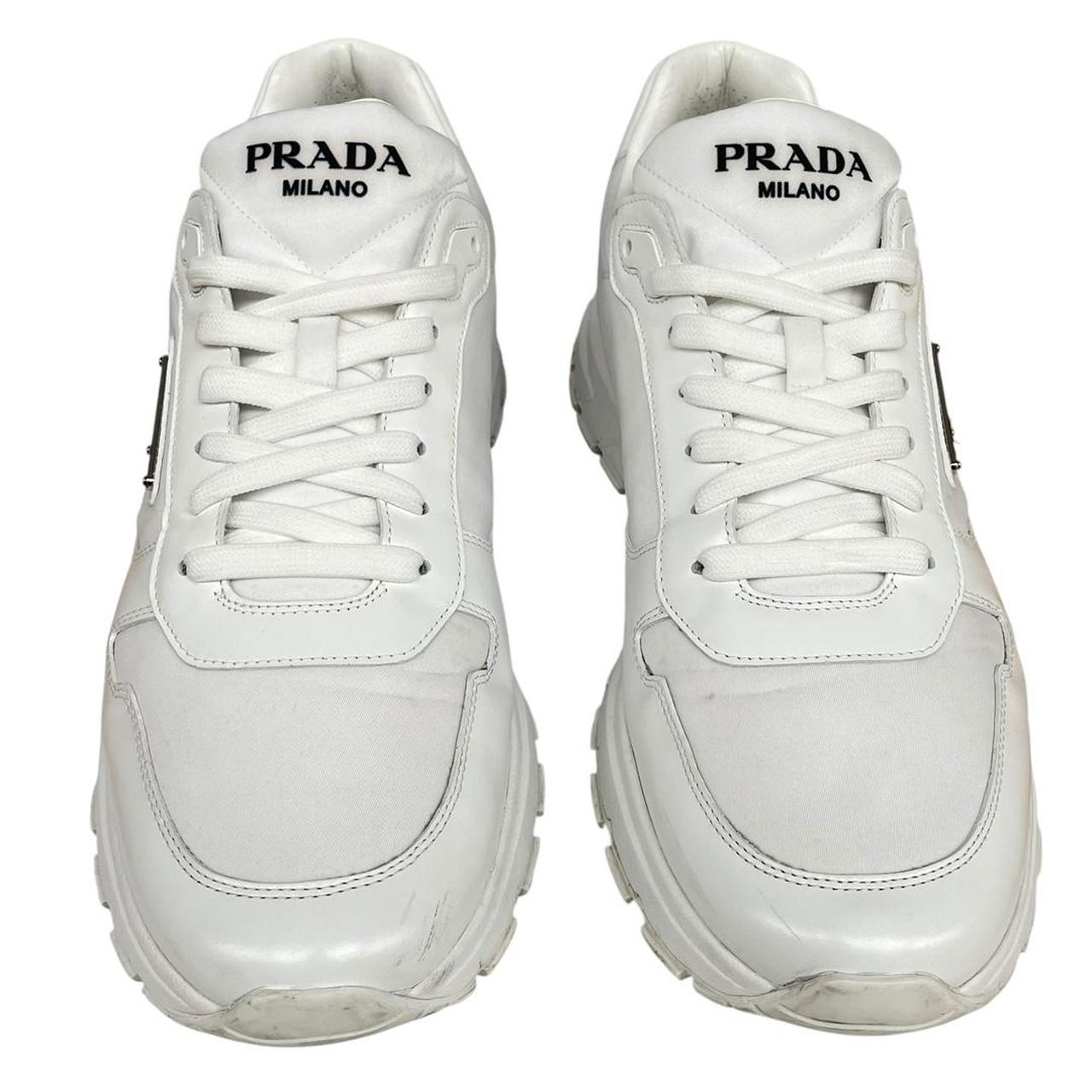 Prada Prax 01 White Re-Nylon and Leather Trainers