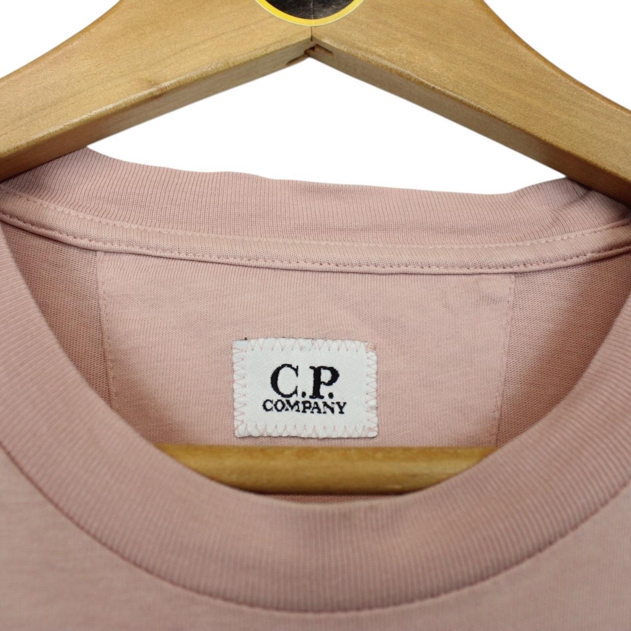 CP Company Pink Blurry Logo Cotton Short Sleeve T-Shirt