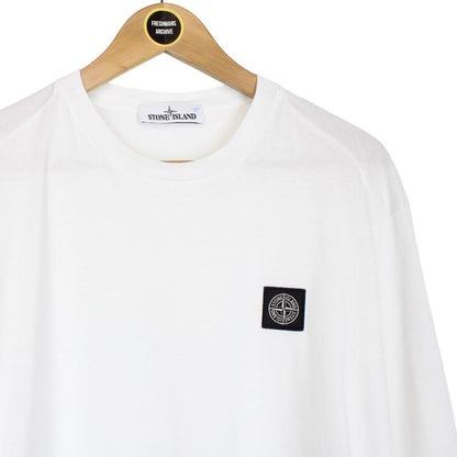 Stone Island AW 2021 White Long Sleeve Compass T-Shirt