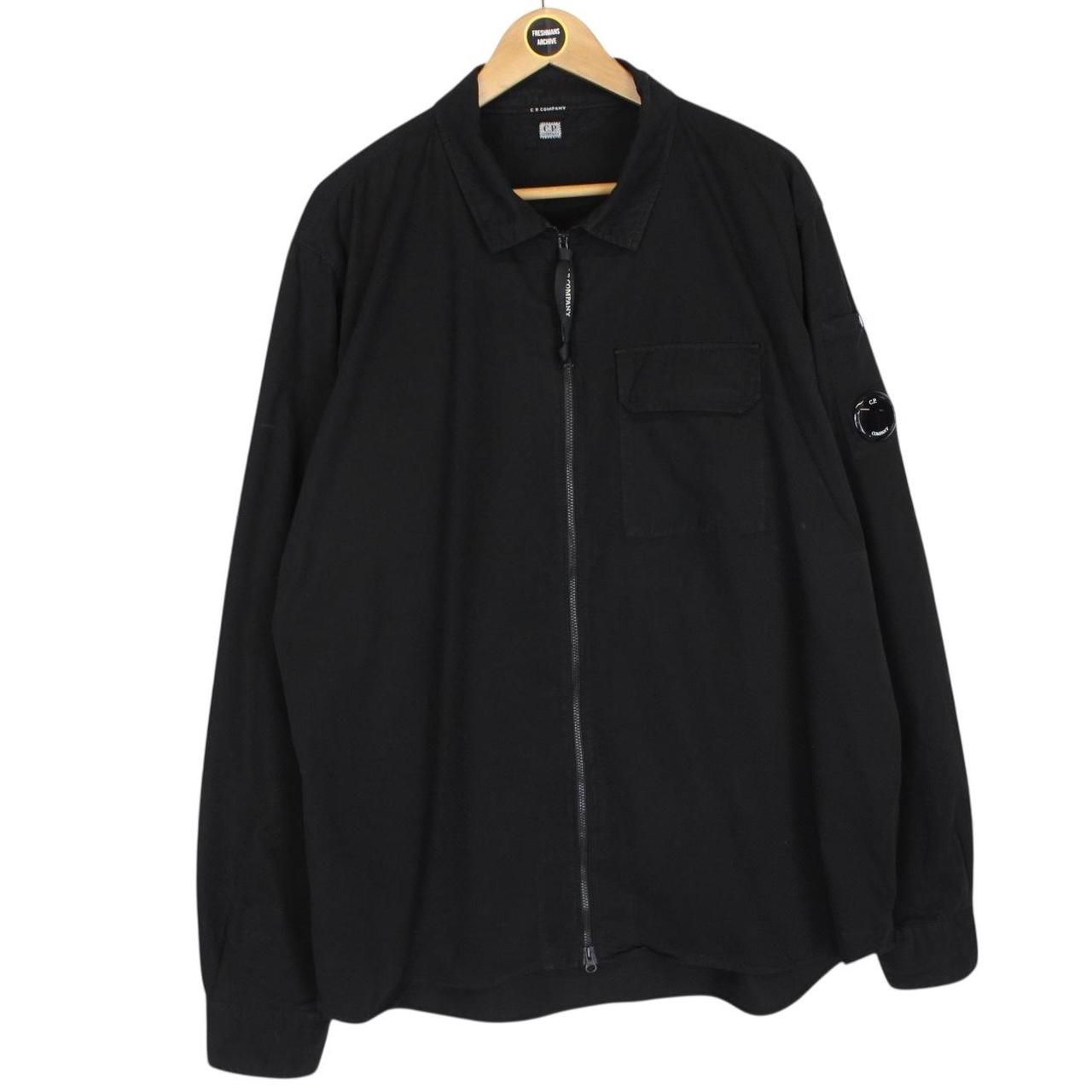 CP Company Black Full Zip Cotton Lens Overshirt Jacket