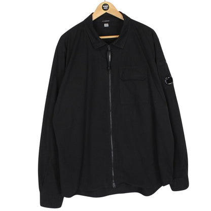 CP Company Black Full Zip Cotton Lens Overshirt Jacket