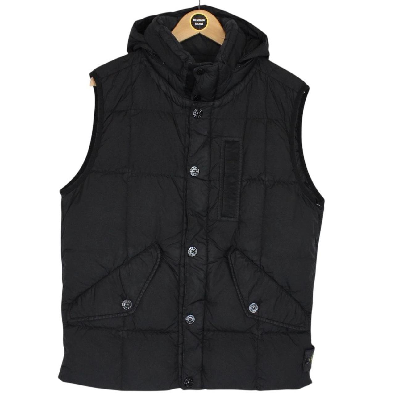 Stone Island AW 2019 Black Garment Dyed Crinkle Reps NY Down Gilet / Bodywarmer