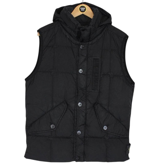 Stone Island AW 2019 Black Garment Dyed Crinkle Reps NY Down Gilet / Bodywarmer