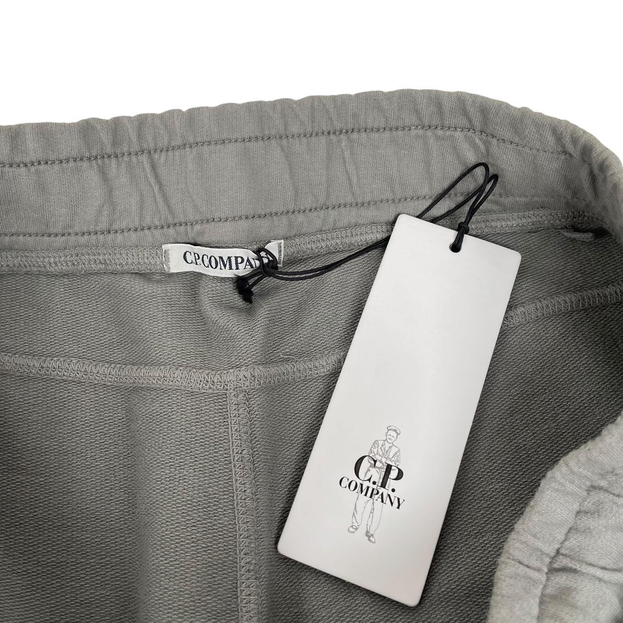CP Company Green Cotton Diagonal Fleece Lens Tracksuit Bottoms / Joggers