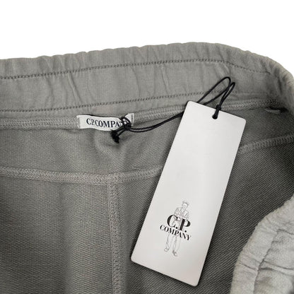 CP Company Green Cotton Diagonal Fleece Lens Tracksuit Bottoms / Joggers