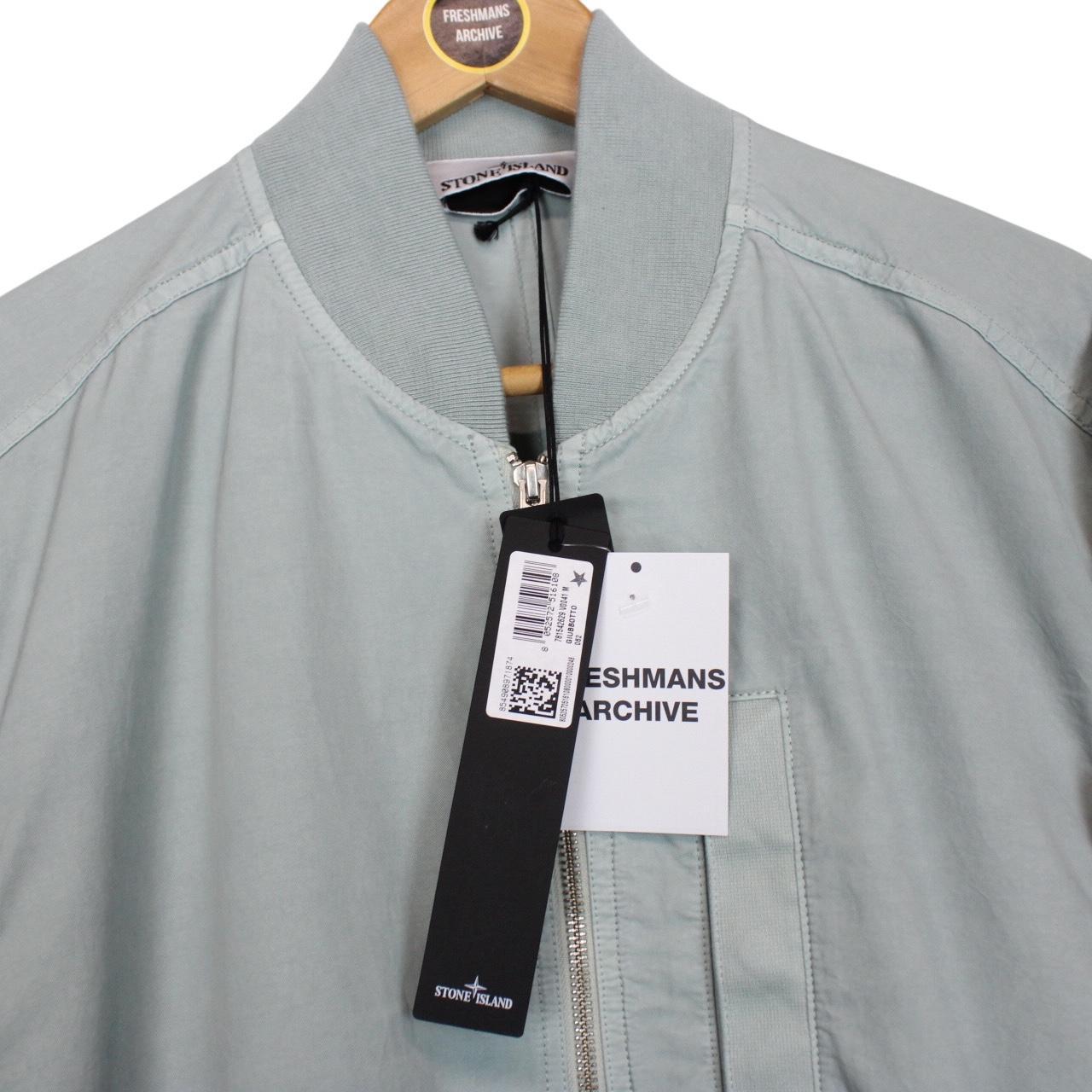 Stone Island SS 2023 Blue Cupro Cotton Twill-TC Bomber Jacket