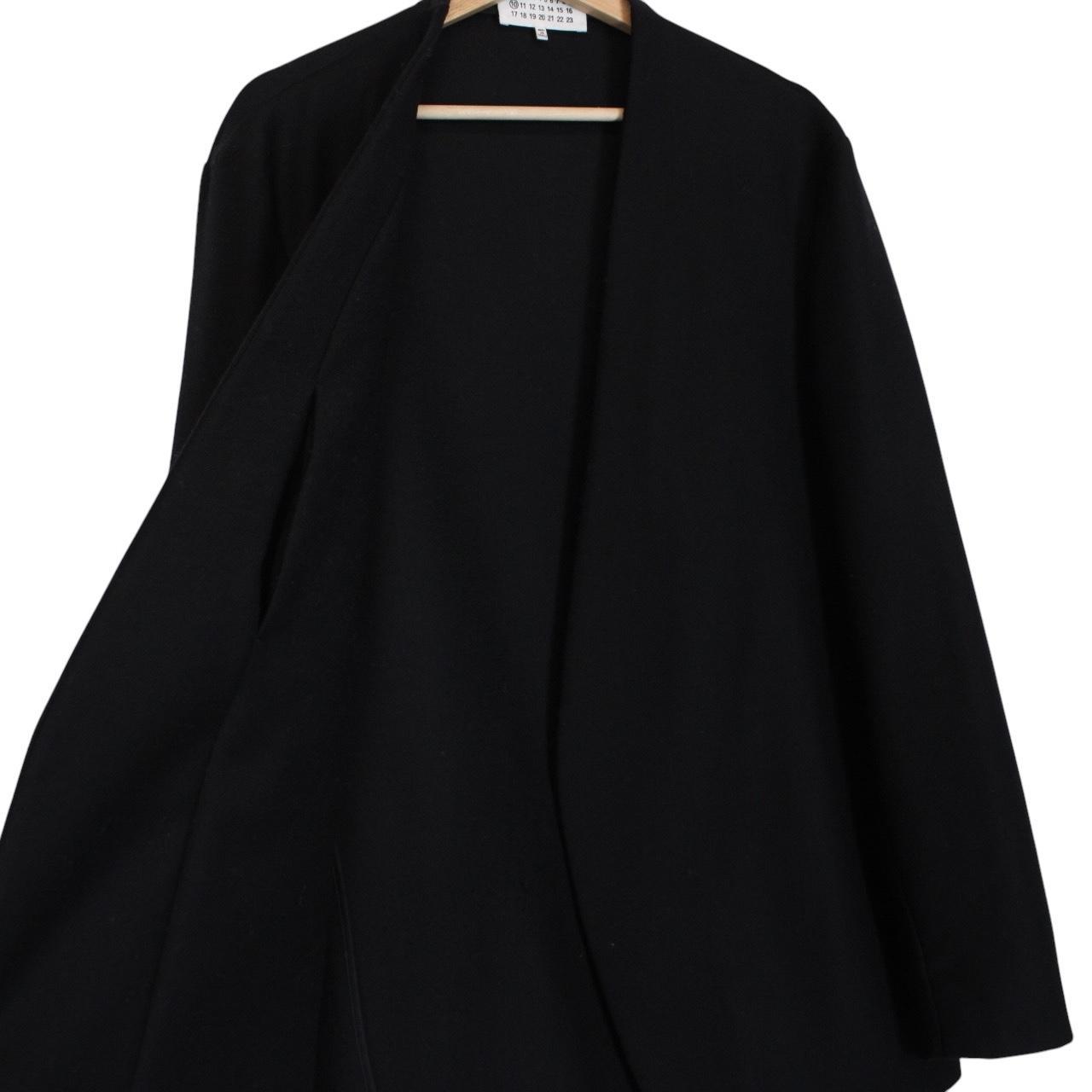 Maison Margiela Black Collarless Single Breasted Virgin Wool Jacket