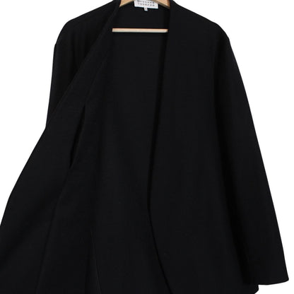 Maison Margiela Black Collarless Single Breasted Virgin Wool Jacket