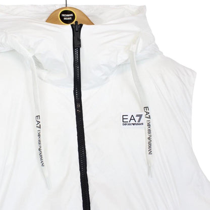 Emporio Armani White Reversible Hooded Down Gilet / Bodywarmer