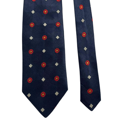 Ermenegildo Zegna navy blue silk tie with subtle sheen and elegant texture.