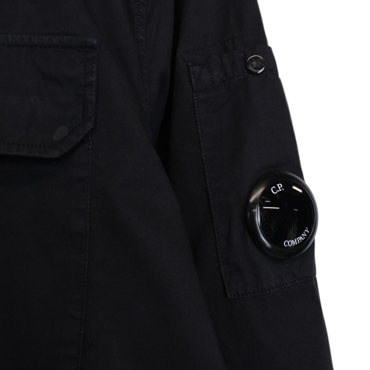CP Company Black Full Zip Cotton Lens Overshirt Jacket