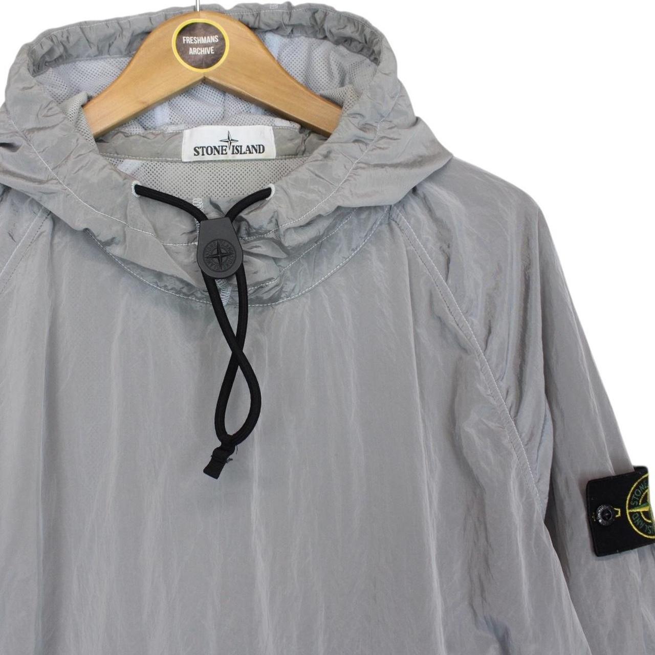 Stone Island AW 2018 Silver Nylon Metal Pullover Smock Jacket