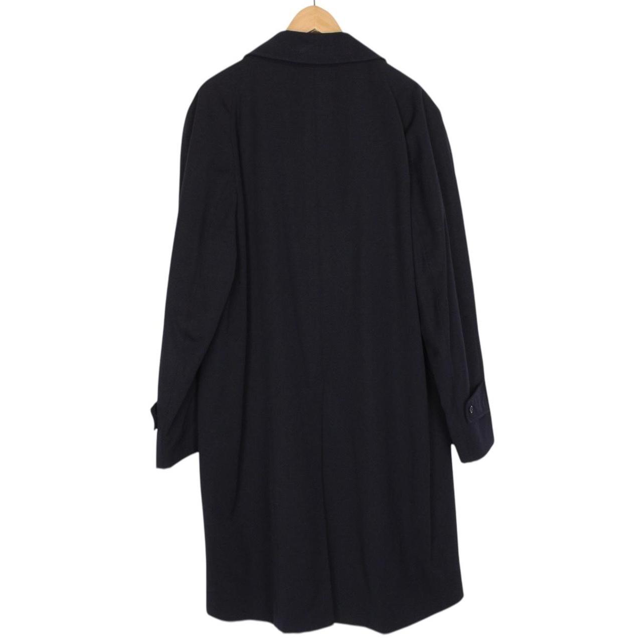 Vintage 90s Aquascutum Navy Blue Virgin Wool Overcoat