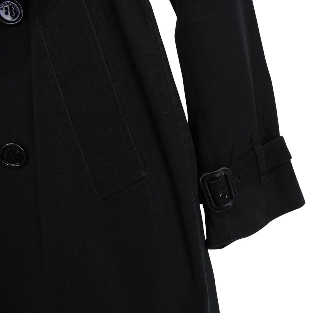 Burberry London Black Nova Check Double Breasted Belted Trench Coat
