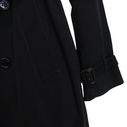 Burberry London Black Nova Check Double Breasted Belted Trench Coat