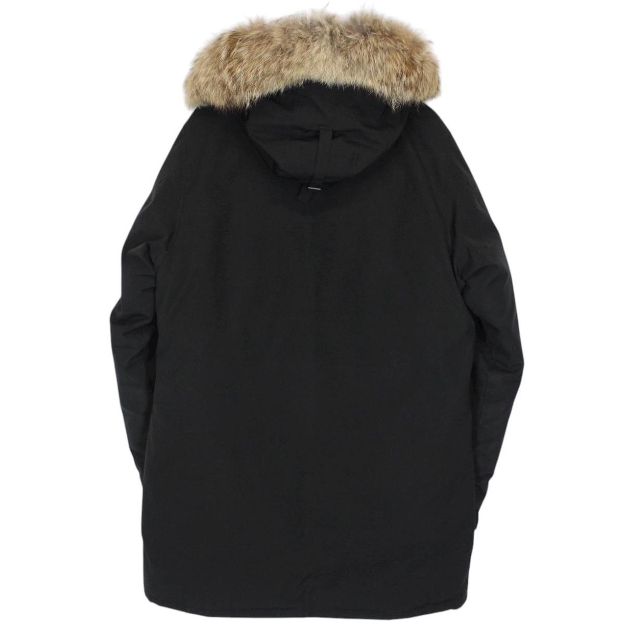 Canada Goose Black Langford Parka Black Label Down Coat with Fur Trim